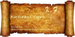 Karfunkel Fanni névjegykártya